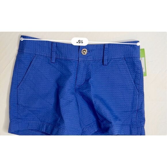 Lilly Pulitzer 22119 Callahan Short Textured Bomber Blue 4.5" Shorts sz 0 NWT - Picture 6 of 11